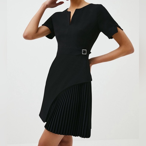 Karen Millen Dresses & Skirts - Karen Millen size 6 Tailored Military Pleat Short Sleeve Mini Dress